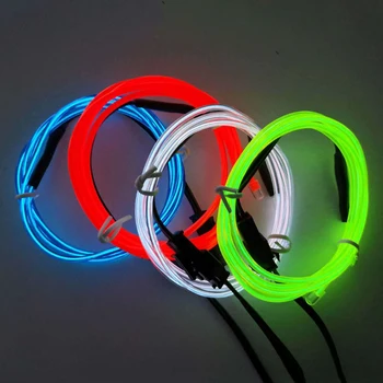 EL Wire 5/4/3/2/1Color 1M светещи светлини с неонови светлини DIY комбинация многоцветни светлини AA батерии USB Prom LED ленти