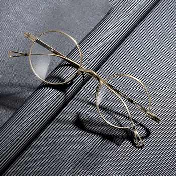 Fashion случайни алуминиеви очила рамка мъжки дизайнер марка кръгли оптични очила дамски късогледство четене персонализирани очила