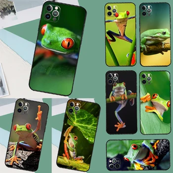 Green Frog Wildlife Case за iPhone 15 14 11 12 13 Pro Max Mini X XS Max XR SE 2022 2020 7 8 Плюс капак Shell