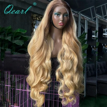 Honey Blonde Lace Front Wig Human Hair Body Wave 13x4 Lace Frontal Wigs for Women 400 Density 34 инча Long Pre Plucked Qearl