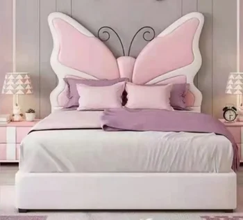 Hot модерен луксозен розов цвят стил деца плат момичета легло за деца
