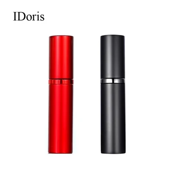 IDoris 5ML Зареждащ се преносим пътешественик алуминиев спрей пулверизатор празен парфюм бутилка козметични контейнери за пътуване червено + черно