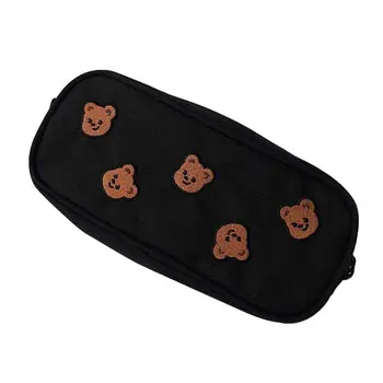 Kawaii мечка бродерия платно молив чанта писалка случай деца подарък козметични канцеларски торбичка училищни пособия