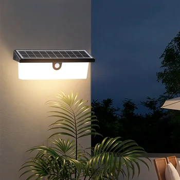 Led външна стенна лампа LED сензор за движение Слънчеви светлини на открито за градина Външни слънчеви светлини Водоустойчиво слънчево захранвано осветление