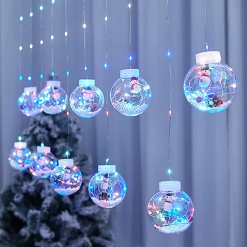LED желание топка завеса низ светлини Коледа празник осветление Garland лампа за сватбено тържество спалня декорация на дома Navidad