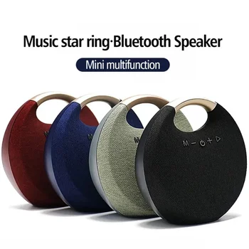 M1mini нов дизайн кръгъл преносим син зъб високоговорител с дръжка за подарък Начало Открит мода стерео бас звук безжичен високоговорител