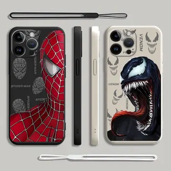 Marvel Spider Man Venom Калъф за телефон за Xiaomi Redmi Note 11 Pro 9T 8 10T 7 10 12S 11S 9S 12 9 10 Pro 5G квадратен течен капак