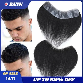 Men Hairline Toupee Natural Hairpiece For Man Pu Front Toupee Wigs Remy Hair With Thin Skin Base Hairline Toupee 100% човешка коса