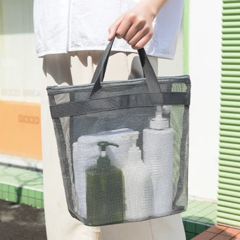 Mesh Козметични чанти с голям капацитет Тоалетни принадлежности Грижа за кожата Организатор на продукта Пътуване Измиване Аксесоари за баня Чанти Плажна чанта за плуване