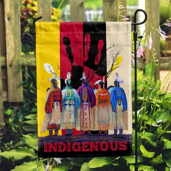Native Flag 3D пълен печат Градински знамена Висящи къща флаг градина флаг декорация двустранен печат
