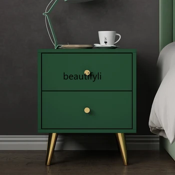 Nordic минималистичен нощно шкафче спалня нощно шкафче светлина луксозен мини зелен дом шкафче
