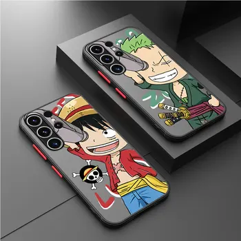 One Piece аниме матов калъф за Samsung Galaxy S23 S22 S20 S21 FE S10 S9 Plus S8 Capa Note 20 Ultra 10 Lite телефон Fundas