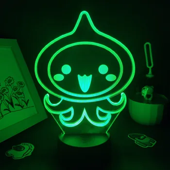 OW Лого на играта Марк лук малки калмари 3D лампи Led нощна светлина Cool подаръци Нощно шкафче Цветна декорация Overwatch калмари игра
