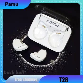 Pamu Fit T28 Безжична Bluetooth слушалка с LED лампа ENC ANC слушалки в ушите Слушалки за игри 6H Playtime Gamer Подаръци