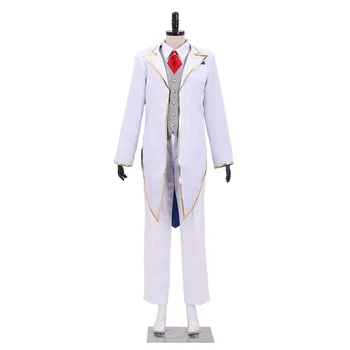 Persona 5 Goro Akechi Cosplay костюм Възрастни мъже Хелоуин Fancy карнавален костюм Akechi Cosplay бял униформен костюм