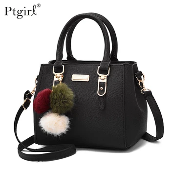 Ptgirl жени форма на пръчки висулка чанта дами рамо пратеник чанта високо качество космена топка чанти bolsa feminina напречна мода