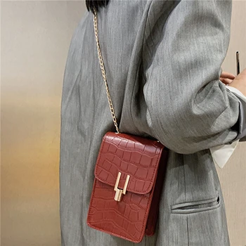 PU мини клапа жени улица мобилен телефон рамо чанти лятна мода женски реколта crossbody чанта