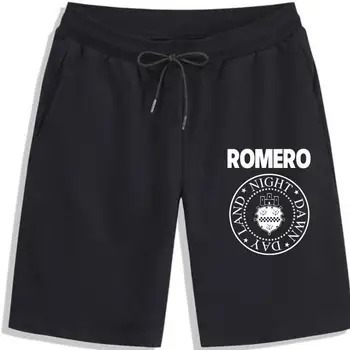 Romero Land Night Dawn Day Of The Dead Castle Zombie Horror Black Men Shorts Pure cotton Style Round Men Shorts