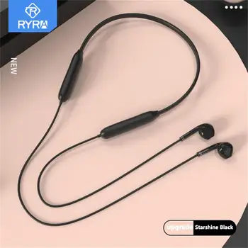 RYRA Безжични Binaural спортни Bluetooth слушалки висящи тичане магнитна смукателна глава 9D стерео съраунд врата висящи слушалки