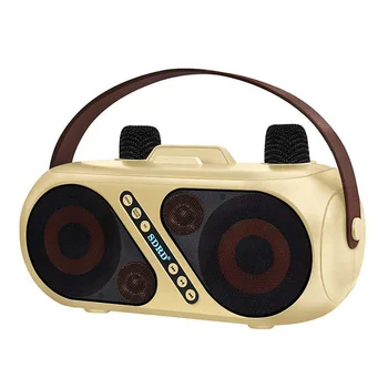 SD321 Портативен караоке високоговорител с 2 микрофона Външна колона Soundbox Мултимедия Музикално оборудване Аудио Домашни стерео високоговорители