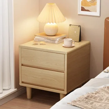 SH Aoliviya Официален нов скандинавски нощно шкафче масивна дървесина прост модерен спалня шкафче каучук дърво домакинство малък съхранение кабина