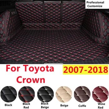 SJ Пълен комплект по поръчка за TOYOTA Crown 2007-2018 XPE кожа водоустойчив автомобил багажник мат опашка багажник тава лайнер товарни задни подложки