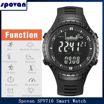 Spovan SPV710 Смарт часовник на открито водоустойчив кръгъл барометър алтиметър термометър унисекс смарт часовник риболовни петна запис Reloj
