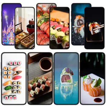 Sushi Food Wallpaper Soft Phone Casing за Samsung Galaxy Note 20 Ultra 10 8 9 S10 Lite S9 + A6 A8 Plus A7 A9 Калъф за капак