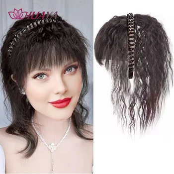 Synthetic Topper Hairpiece Women Headband Wig Short Wave HairClips Topper Fake Hair Extensions Heat Resistant Clip in Hair Piec