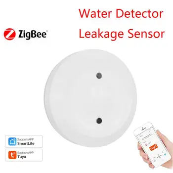 TUYA ZigBee Сензор за потапяне на вода Детектор за изтичане на вода за наводнения Аларма Сигурност Сензор за накисване Интелигентен живот Аларма за пълно свързване на водата