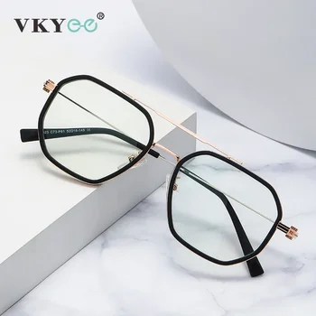 VICKY Ултра лек геометричен астигматизъм диоптър рецепта очила мъже късогледство рамки анти-синя светлина очила за четене TJ823