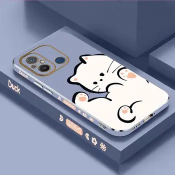 White Cloud Cat луксозен калъф за телефон за Xiaomi Redmi 12C 10A 11A 12 10C 10 9CNFC 9i 13C 8A 9A 8 9C A1Plus A1 капак