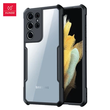 Xundd телефон случай за Samsung S21 Ultra случай камера и защита на екрана анти-пръстов отпечатък прозрачен заден капак