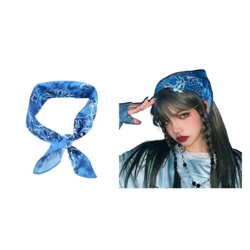 Y2K стил хип-хоп бандана тюрбан забрадка вратовръзка-боя печат лента за коса на открито лента за глава за горещи момичета ежедневно коса аксесоар дропшип