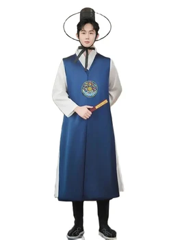 Азиатски костюм Традиционни мъже Корейска рокля Сцена за възрастни Носете Древен дворец Косплей Облекло за изпълнение