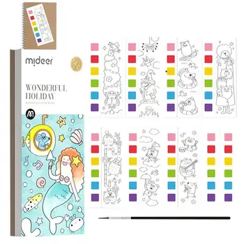 Акварелна книга за рисуване Магически книги за оцветяване на вода Джобна книжка за оцветяване с бои Ранни образователни играчки за деца на 5 години