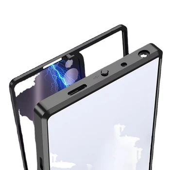 Алуминиева сплав метална рамка случай за червена магия 8 Pro случай прозрачен телефон капак акрилни обратно капак All Inclusive телефон случай