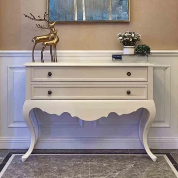американски стил лек луксозен шкаф за веранда от масивно дърво Прост модерен шкаф за веранда на вилата Ретро декоративен шкаф от висок клас Кофа