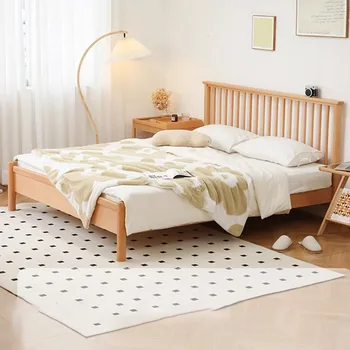 Безплатна доставка Висок клас легло минималистичен скандинавски удобен светлина луксозен просто легло апартамент дизайнер Cama де Casal мебели за дома