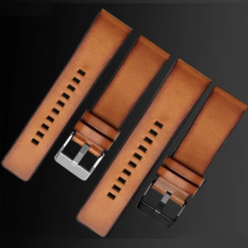 Висококачествена естествена за дизелова кожена каишка ретро кафява кожена лента за часовници мъжка гривна 22mm 24mm 26mm