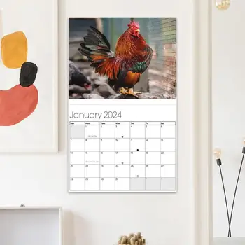 Висящ петел Стенен календар Смешни календари 2024 Стенен планировчик Месечен календар Стена за семеен календар Организиране на планиране