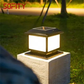 Външни слънчеви пост лампа стенни светлини с дистанционно управление водоустойчив IP65 модерен LED за домашна градина