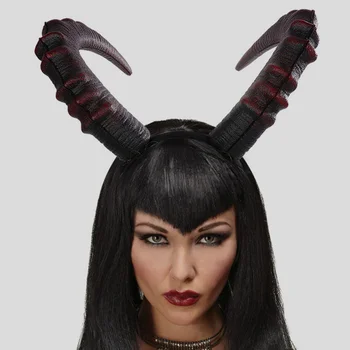 Големи рога лента за глава костюм шлем косплей реквизит за Хелоуин маскарад карнавал Хелоуин лента за коса дяволски рога лента за коса
