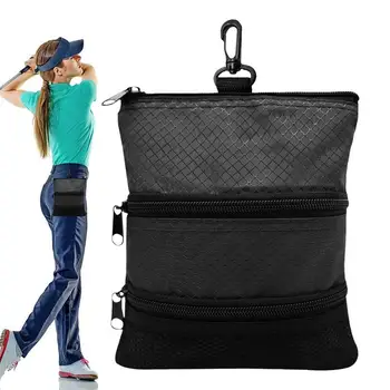 Голф топка торбичка голф чанта организатор найлон топка чанта Фани пакет с множество джобове и голям капацитет идеален за душ голф фитнес