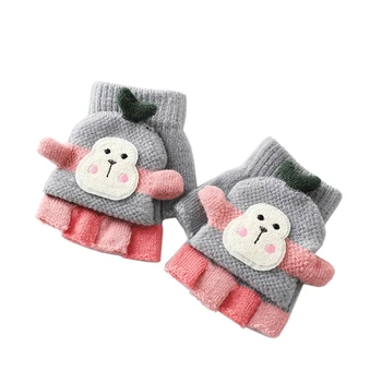 Детска зимна плетена ръкавица с вълнена ръкавица за новородени Снежни дни Борба с ръкавици