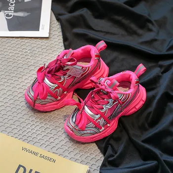 Детски обувки за тенис есен Нова причинно-следствена мода Детски момичета спортни обувки Леки дишащи маратонки за момче кука Loop