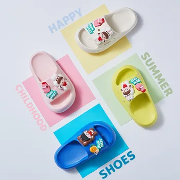 Детски чехли за момичета Лято Нов анимационен филм Сладки кукли Сладки вътрешни и външни къпания Ежедневни деца Момчета Кухи обувки 2023 EVA