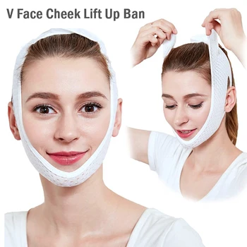Дишаща V Face Cheek Lift Up Band Тънка маска за лице Намаляване на двойната брадичка V-Line Оформяне на превръзка Стягащ колан против бръчки
