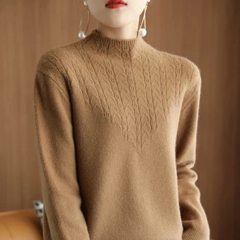 Есен Зима жени кашмир пуловер трикотажни пуловер пуловер дълъг ръкав хлабав топло Femme