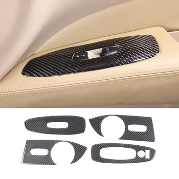 За Nissan Pathfinder 2013-2018 кола стъкло лифт превключвател панел декоративна рамка стикер меки въглеродни влакна интериорни аксесоари